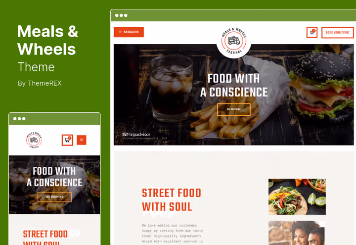Тема Meals & Wheels для стрітфуду з кастомними типами постів