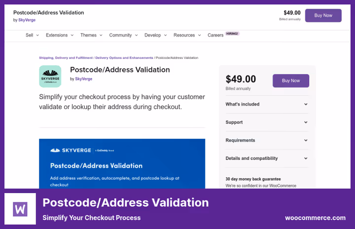 Форма проверки адреса плагином Postcode/Address Validation