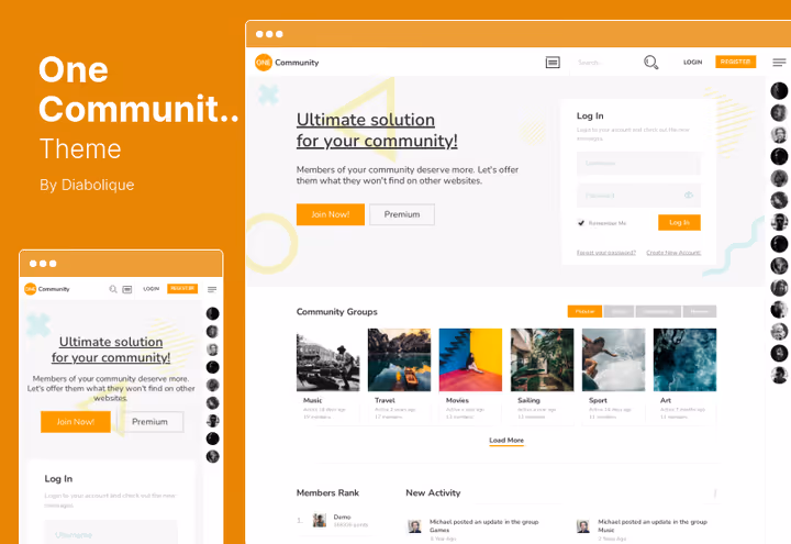 Тема OneCommunity для образовательного BuddyPress сообщества