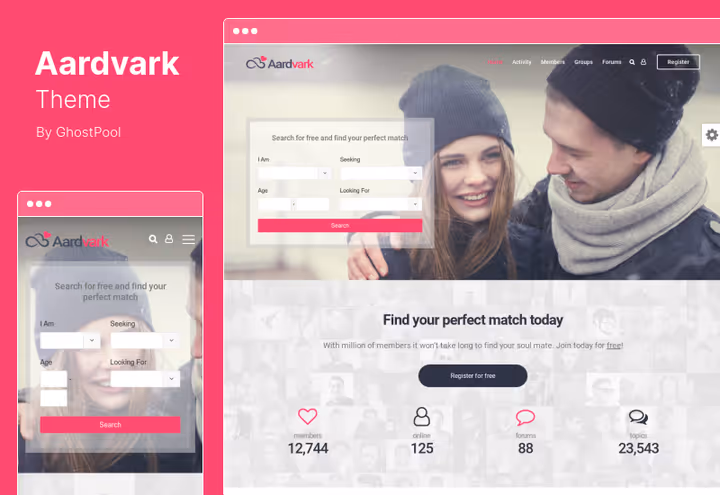 Тема Aardvark для membership сообществ и eLearning на BuddyPress