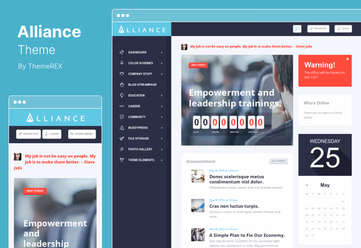 Тема Alliance интранет и экстранет на WordPress и BuddyPress