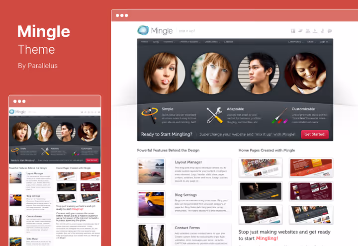 Тема Mingle многоцелевая с BuddyPress для бизнеса и форумов