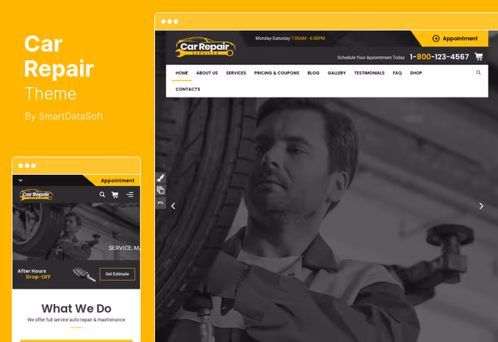 Auto shop site on Car Repair with free consultation form