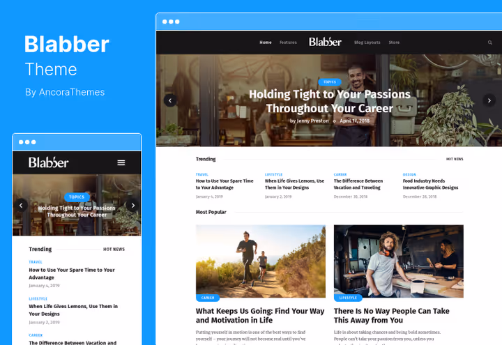 Blabber bloggtema med vurderings- og sammenligningsmodul