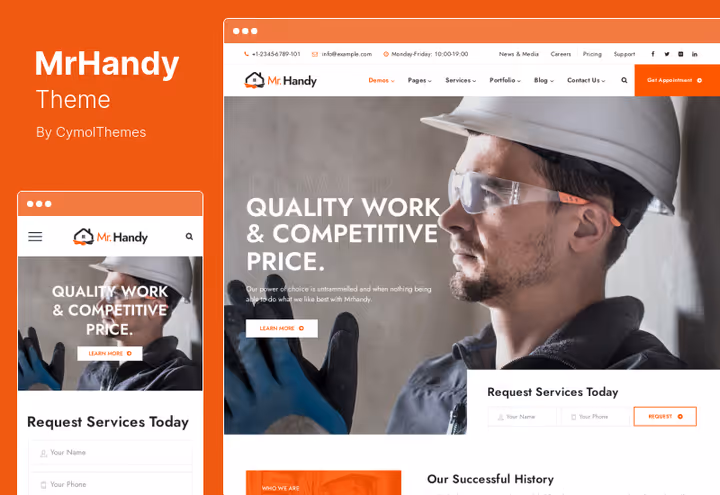 MrHandy, WordPressi teema elektrikule WooCommerce'i ja kleepuva päisega