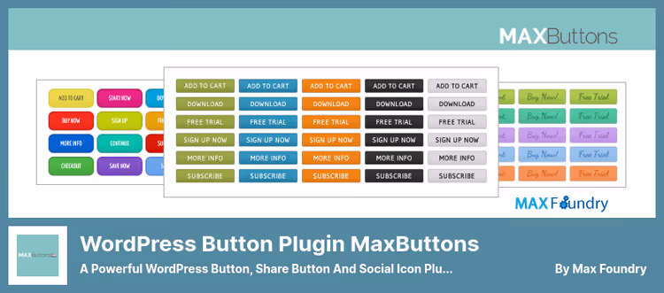 MaxButtons button editor with real-time preview