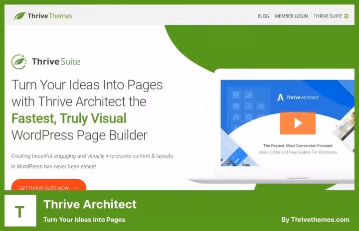 Thrive Architect: візуальний конструктор сторінок з email-формами на фронтенді