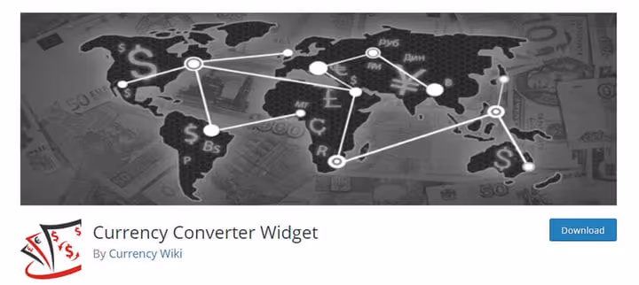 Currency Converter Widget панель налаштувань віджета конвертера валют WordPress