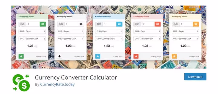 Currency Converter Calculator інтерфейс адаптивного віджета конвертера