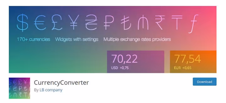 CurrencyConverter плагін WordPress віджет курсів валют exchangerate.guru