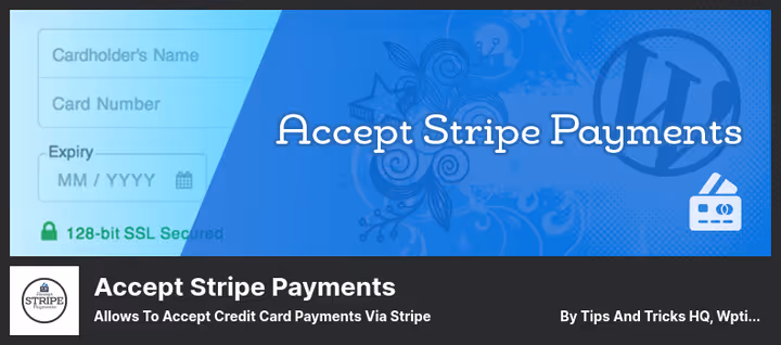 Accept Stripe Payments-betalingsskjema på nettsted