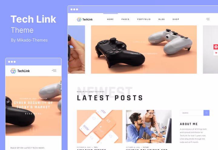 TechLink-tema, nettsidedesign for IT-selskap med Elementor-støtte