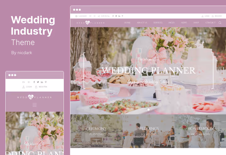 Демо теми Wedding Industry з RTL-підтримкою
