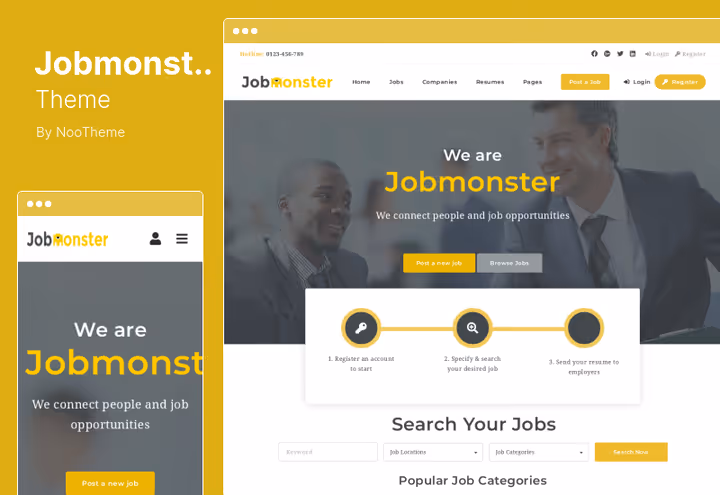 Jobmonster, avansert stillingssøkeskjema