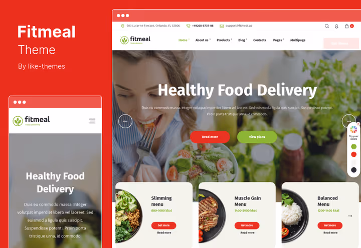 Fitmeal teema toidukaartidega tervisliku toidu kohaletoimetamise teenusele