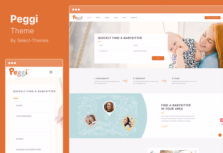 Tema Peggi com layout de página inicial de loja infantil