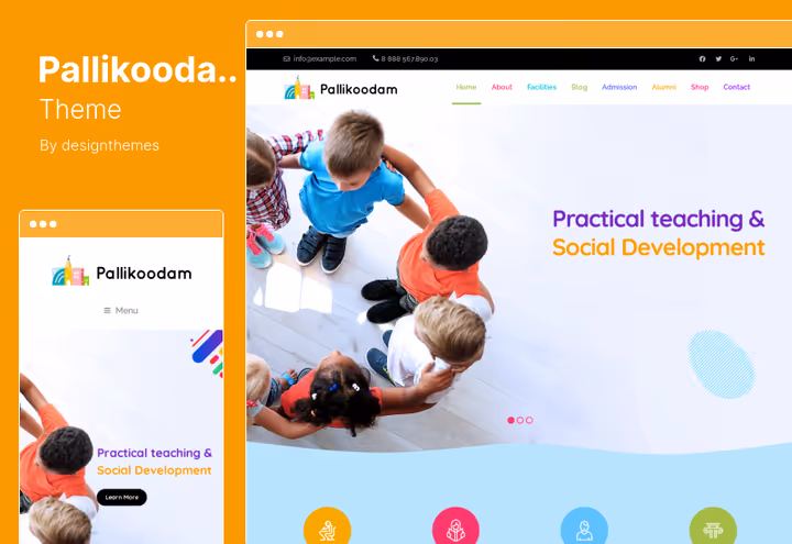 Pallikoodam, tema escolar com perfis de professores e cursos