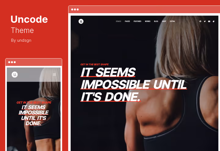 Uncode teema, loominguline WooCommerce'i teema täiustatud ruudustiku ja srcset'iga