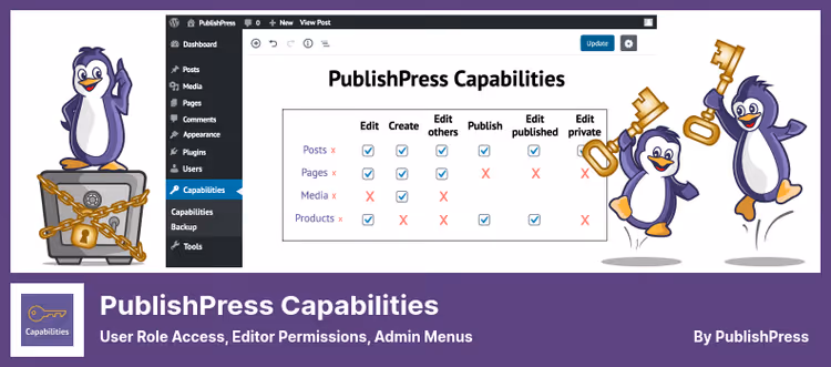 Tilgangskontroll for menyer og WooCommerce-seksjoner med PublishPress Capabilities