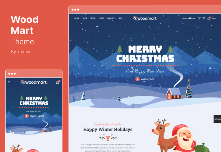 Multi-purpose WooCommerce theme WoodMart with product catalog