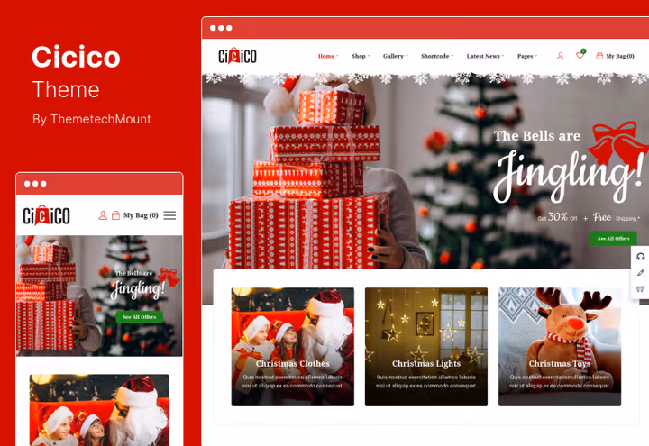 Cicico theme with multishop design for fashion stores
