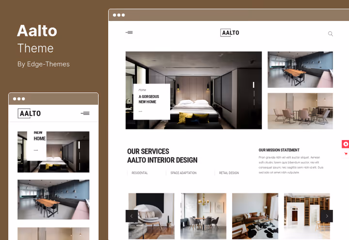 Elegant minimalistisk Aalto-tema layout for arkitekter