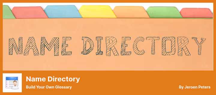 Interface do Name Directory, glossário com navegação alfabética