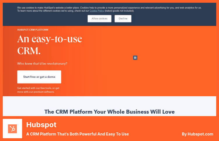 HubSpot CRM-dashbord med kontaktkort og måltall
