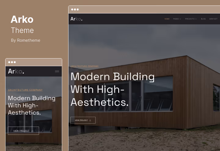 Arko hjemmesidemal for arkitekturnettsted