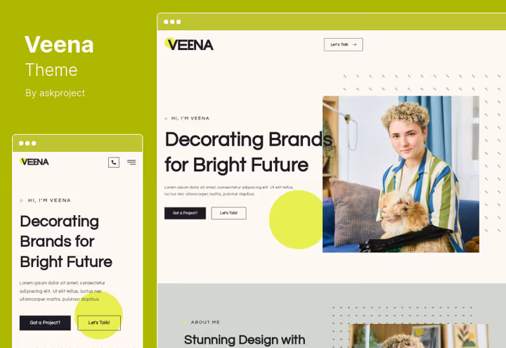 Veena-mal for personlig kreativ portefølje