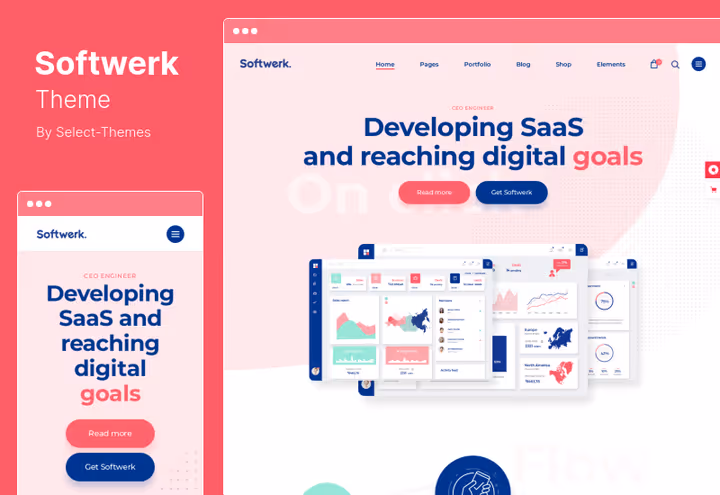 Softwerk homepage with futuristic design