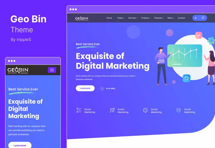 GeoBin with homepage variants for SEO and marketing