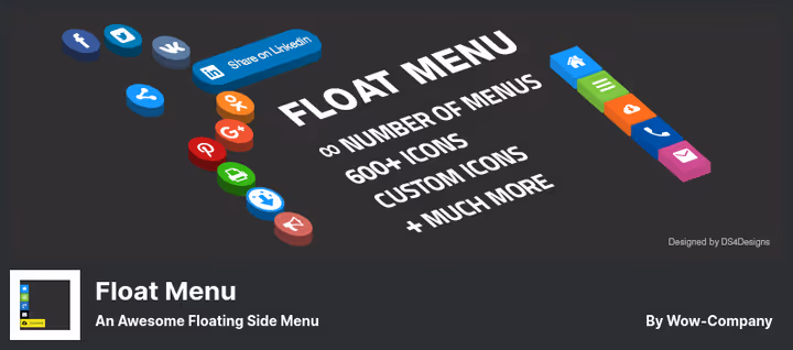 Menu flutuante na barra lateral de um site WordPress
