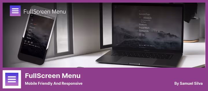 Menu em ecrã inteiro com imagem de fundo
