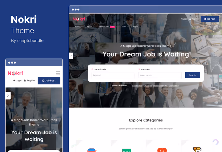 Головна сторінка Jobster з категоріями вакансій та пошуком