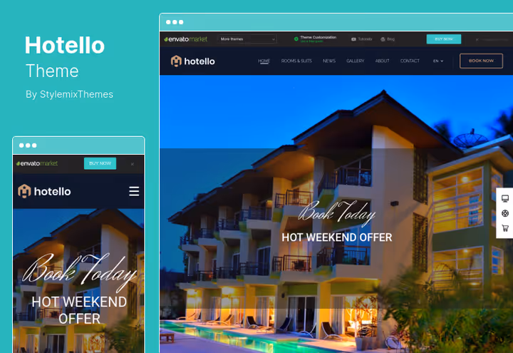 Hotello-tema, WordPress hotellbestilling