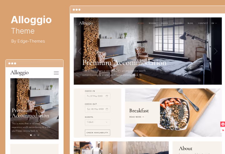 Alloggio, resort hotellbestillingstema