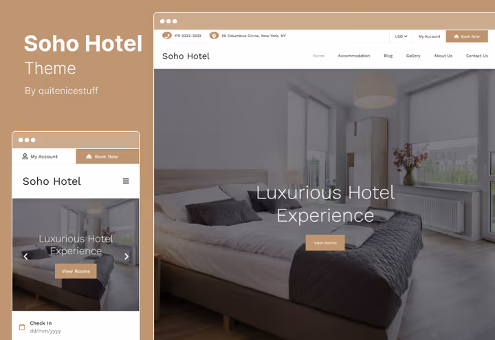 Soho Hotel, hotelltema med bestillingskalender