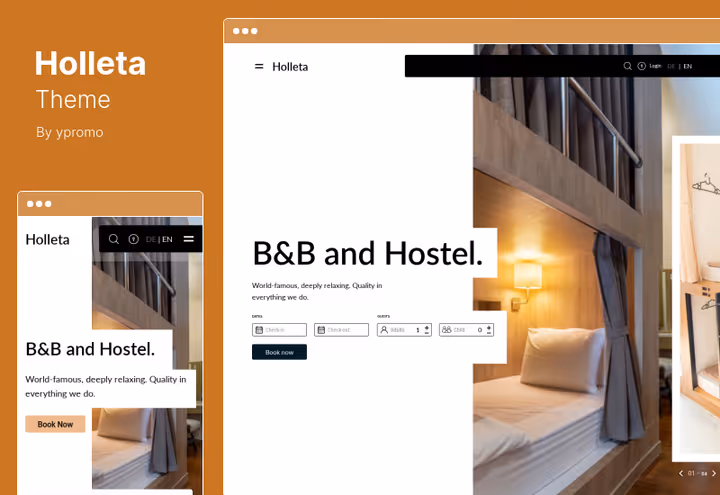 Holleta, hotelltema med Booking.com-støtte