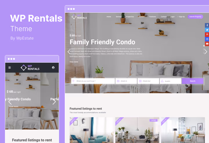 WP Rentals, tema for utleie- og overnattingsbestilling