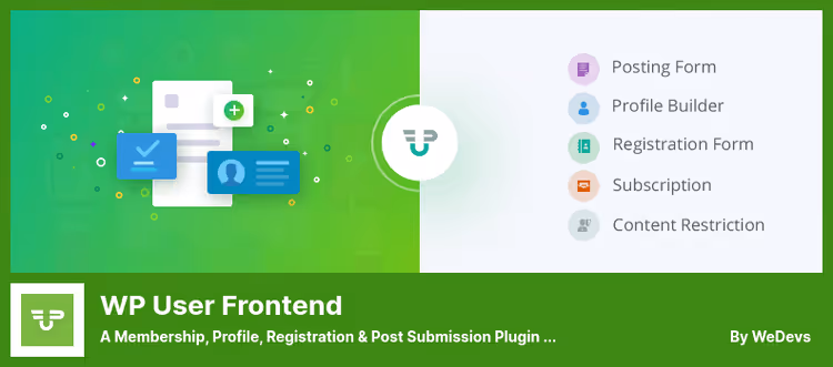 User Frontend WPUF avaldamise juhtpaneel