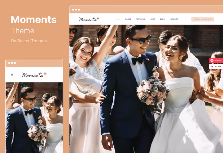 Tema Moments com cronologias do casal e dos eventos do casamento