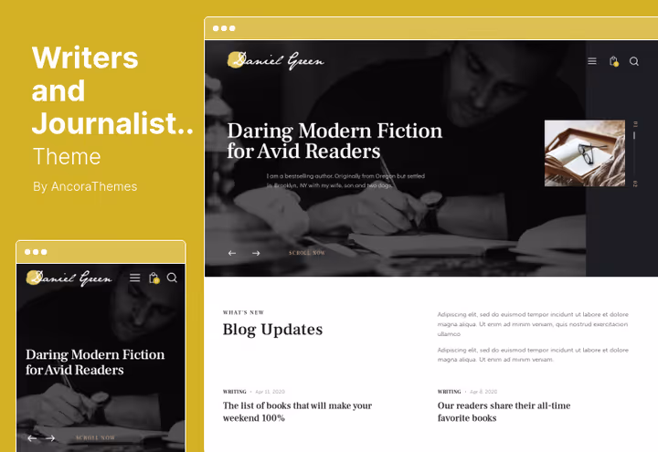 Writers and Journalists teema postituste ruudustiku ja külgribaga