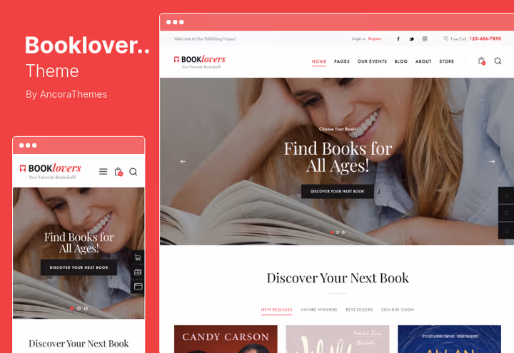 Booklovers teema kirjastuse raamatupoe vaatega