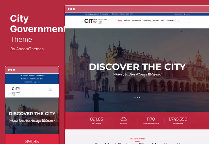 Главная страница муниципальной темы City Government