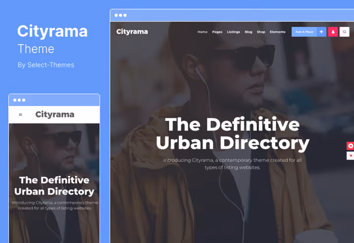Страница листинга городских заведений Cityrama