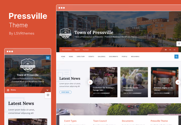 Страница муниципальной темы Pressville