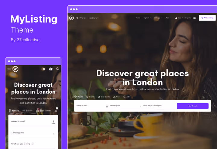 Страница листинга темы MyListing