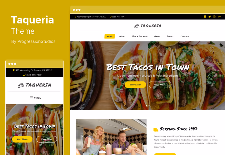 Tema Taqueria para food truck em estilo mexicano