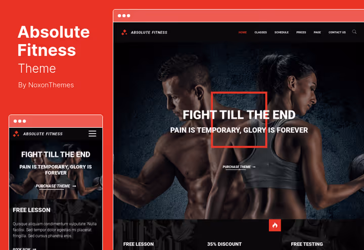 Absolute Fitness-tema, fleridretts-nettsted på WordPress